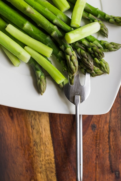 Close-up of served green vegetables