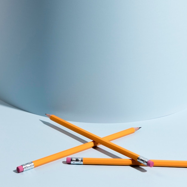 Free photo close-up set of pencils on the desk