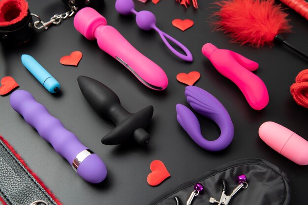 close up on sex toys