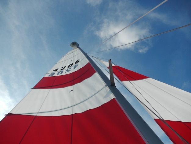 Free photo close-up of ship's sails