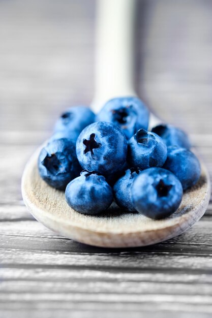 Close up shot of fresh blueberries