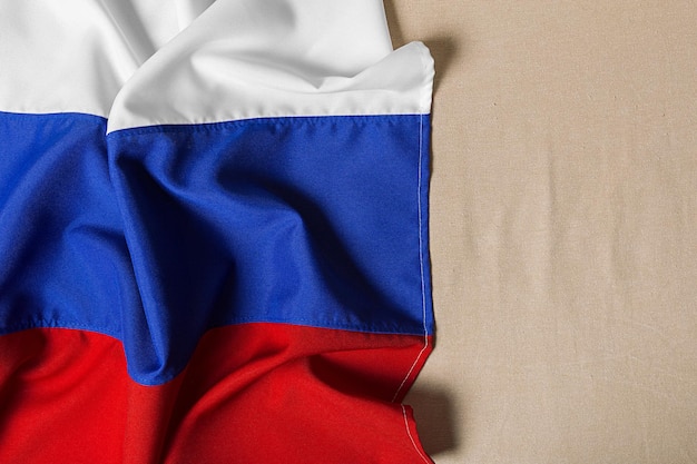 Close up shot of wavy flag of russia