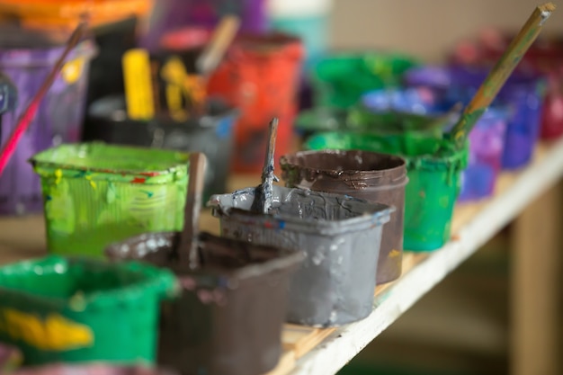 Close-up of silk screen printing ink