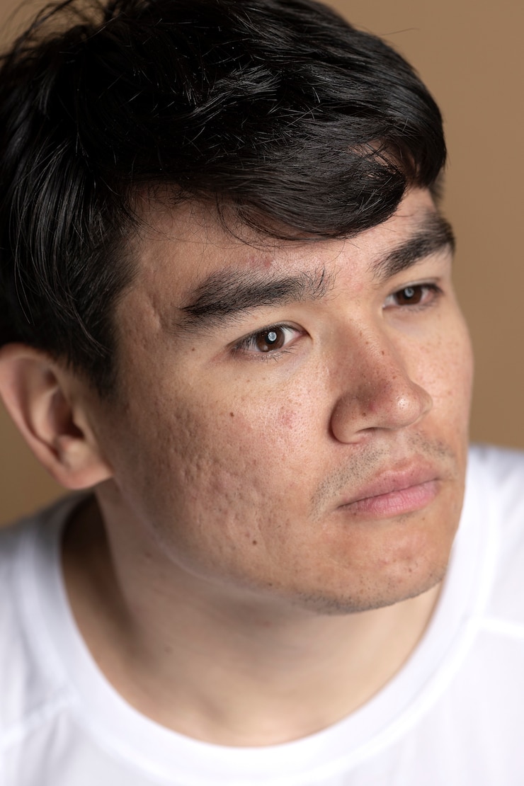 Free Photo close up on skin pores during face care routine