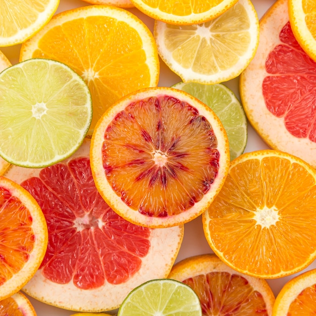Close-up slices of citrus fruit