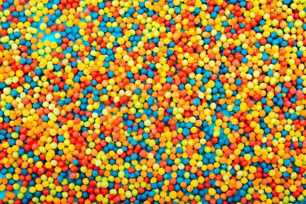 Close-up small colorful and delicious candies