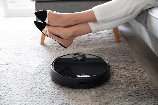 Close up smart vacuum cleaner