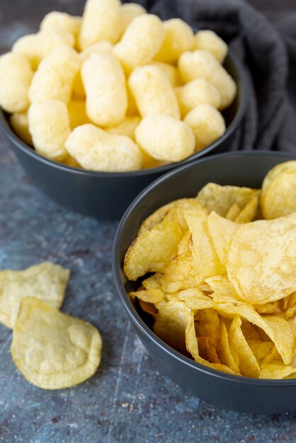 Close-up snacks on table