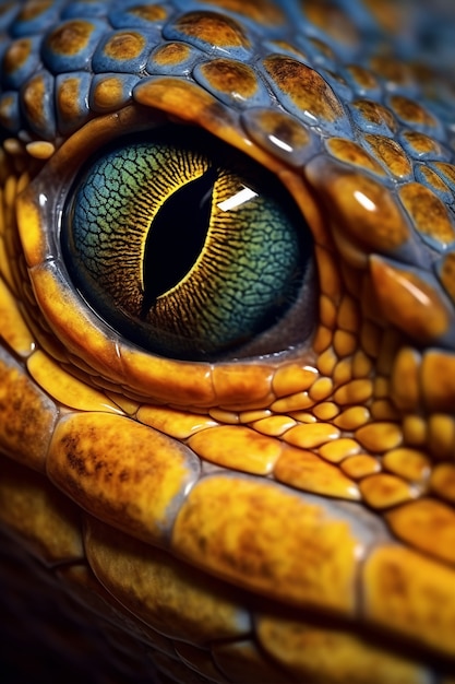 Foto gratuita primo piano sull'occhio di serpente