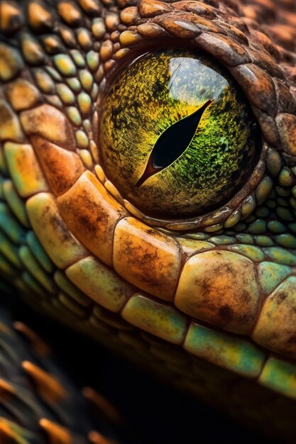 Крупный план змеиного глаза