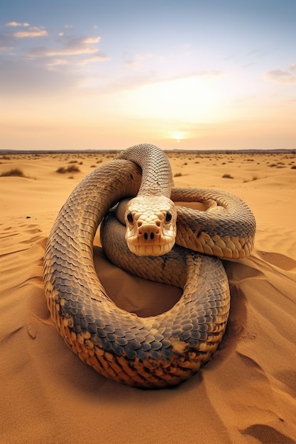 Крупный план змеи в естественной среде обитания