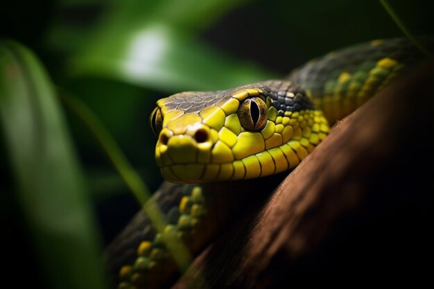 Foto gratuita primo piano sul serpente nell'habitat naturale