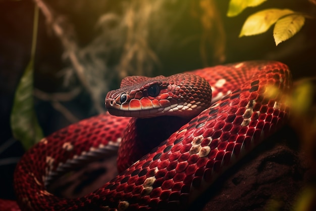 Крупный план змеи в естественной среде обитания