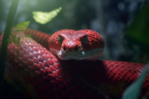 Foto gratuita primo piano sul serpente nell'habitat naturale