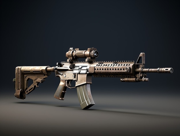 close up on sniper gun showcased