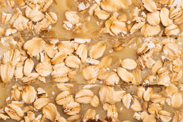 Close-up soap made of oat flakes