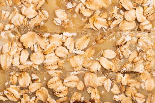 Close-up soap made of oat flakes