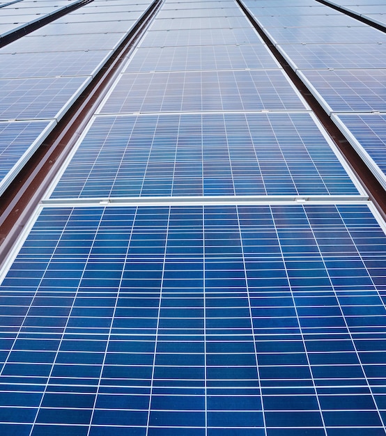 Close up solar photovoltaic panels