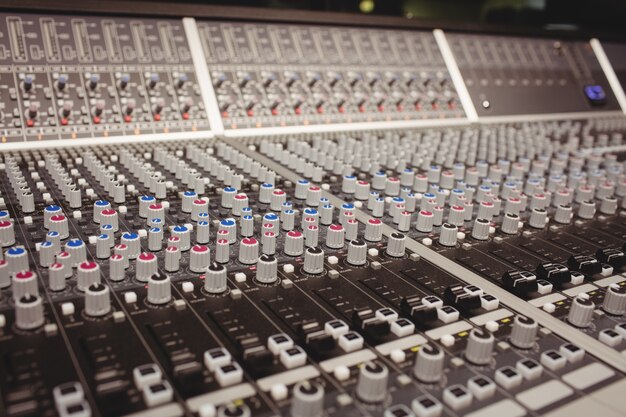 Close-up of a sound mixer