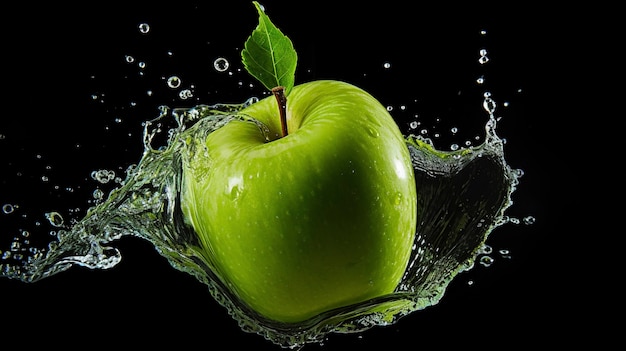 Close up on splashed apple