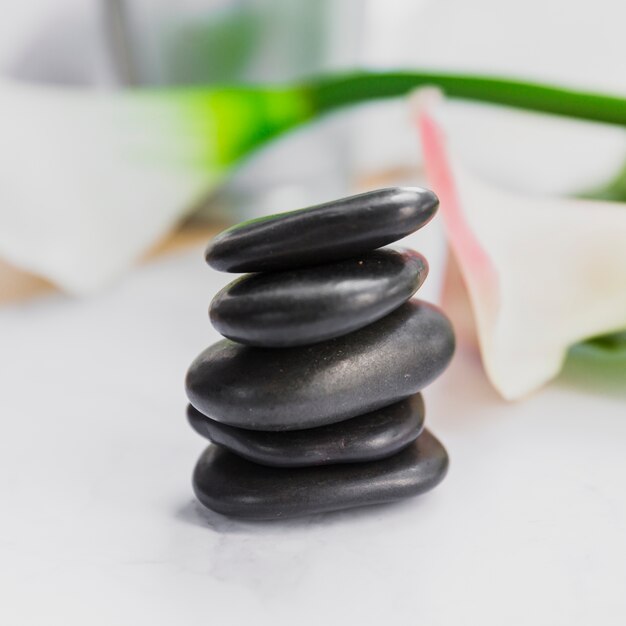 Close-up stack of pebbles