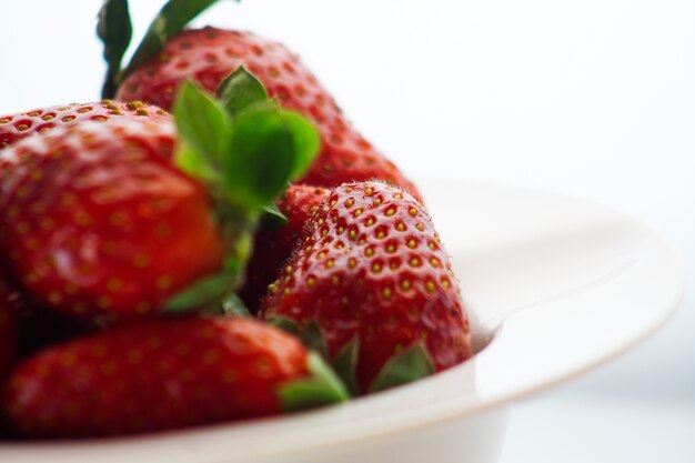 Close-up strawberry on a plate