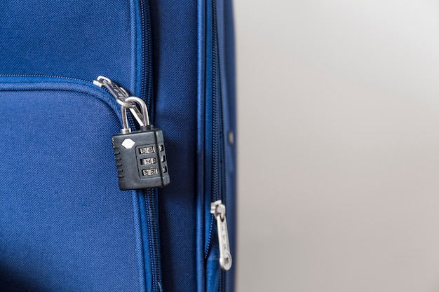 Close-up suitcase lock