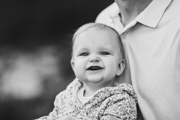 Free photo close up of surprised babys face with lightly opened mouth