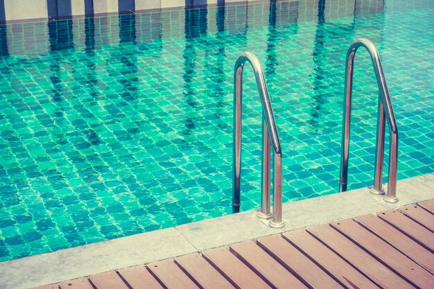 Free photo close-up of swimming pool ladder