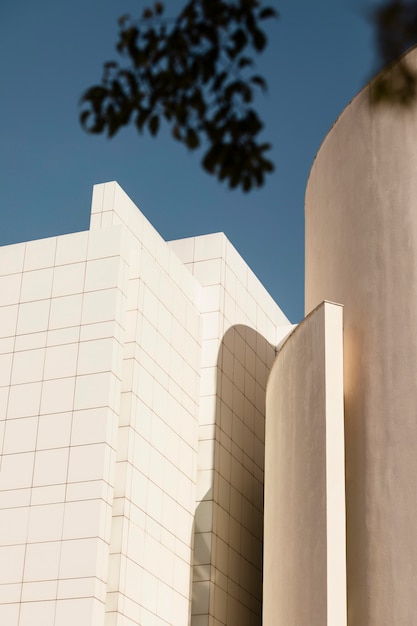 Close up on tall buildings against the sky