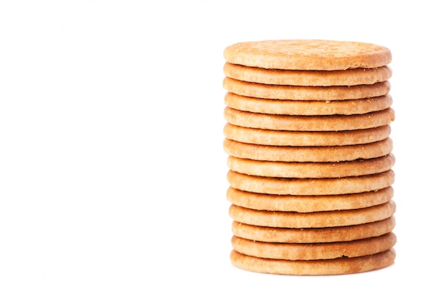 Close-up of tasty cookies stacked