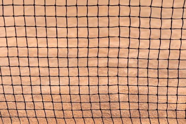 Close-up tennis net knitting
