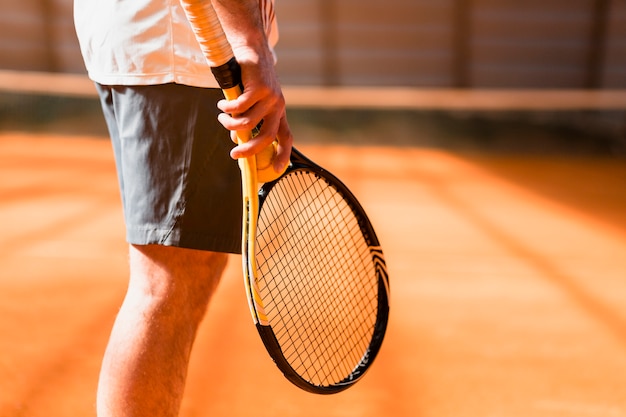 Close up of tennis player