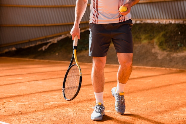 Close up of tennis player