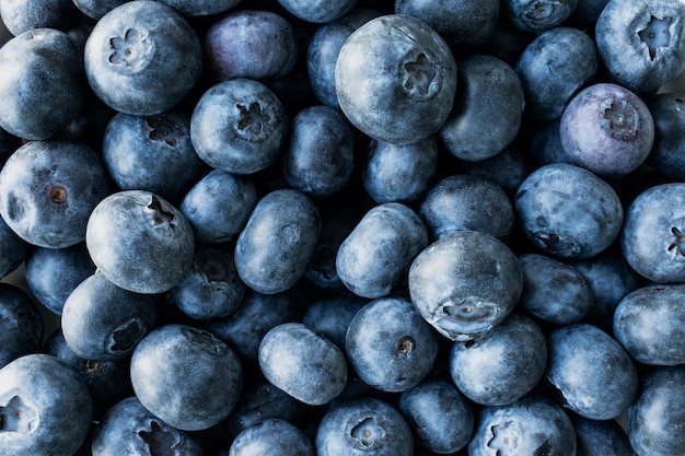 Close-up texture of blueberries