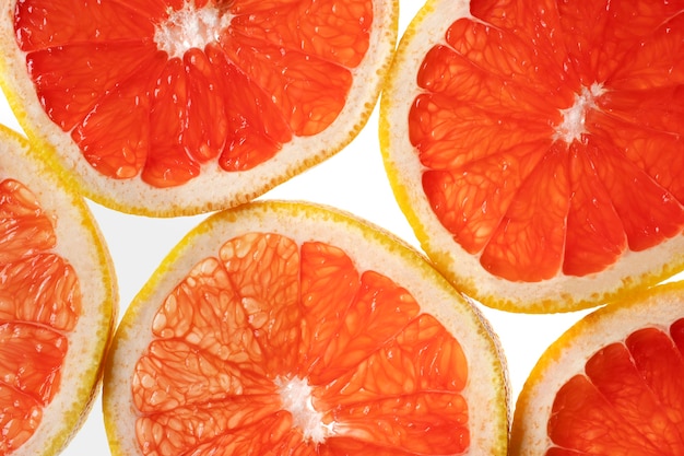 Close-up texture of citrus fruit slices