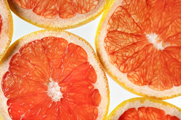 Close-up texture of citrus fruit slices