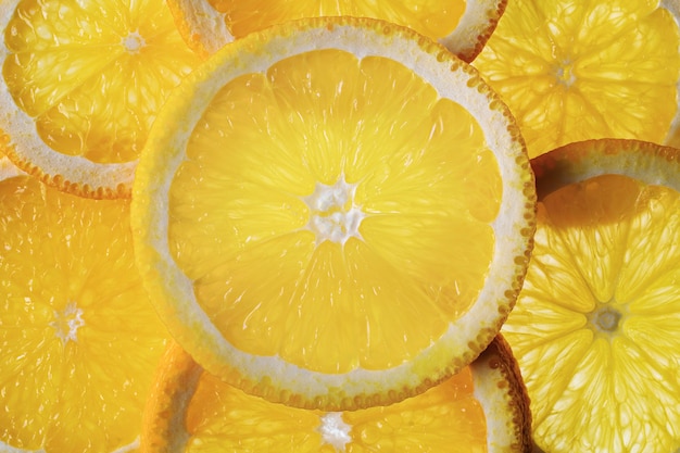 柑橘系の果物のスライスのクローズアップテクスチャ