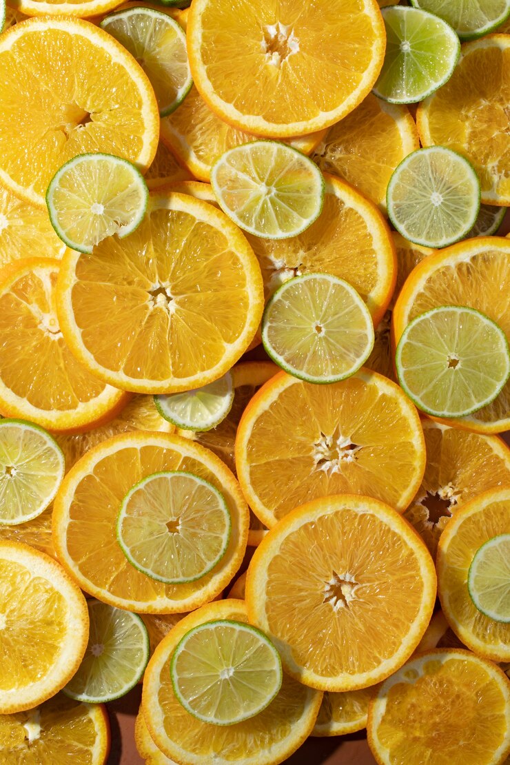 Free Photo close-up texture of citrus fruit slices