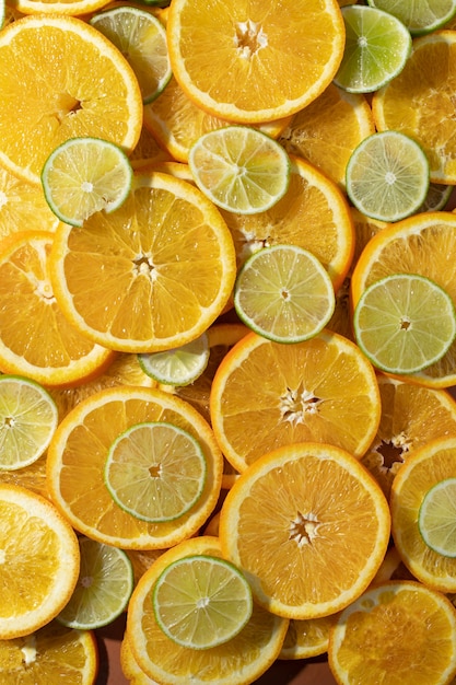 Close-up texture of citrus fruit slices