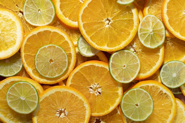 Close-up texture of citrus fruit slices