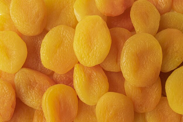 Close-up texture of dried apricots