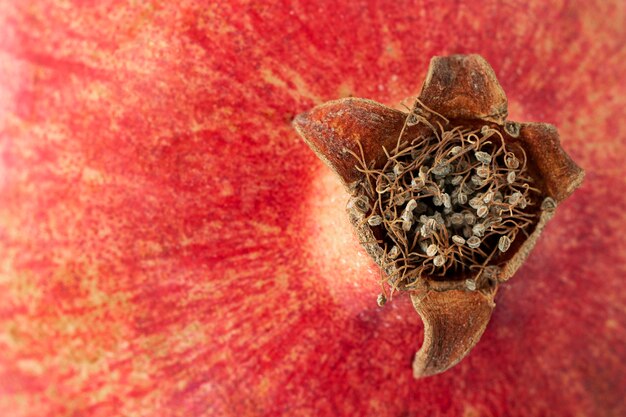 Close-up texture of pomegranate fruit