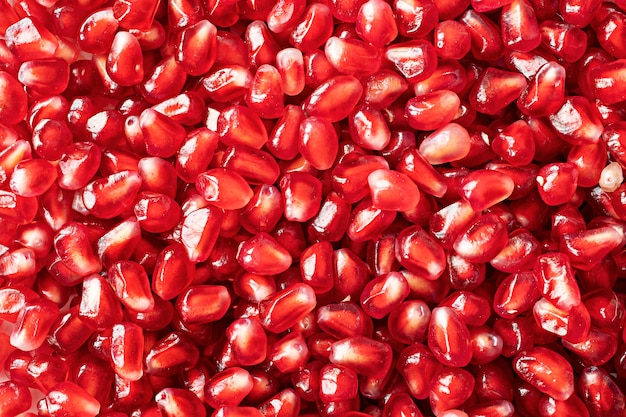 Close-up texture of pomegranate seeds