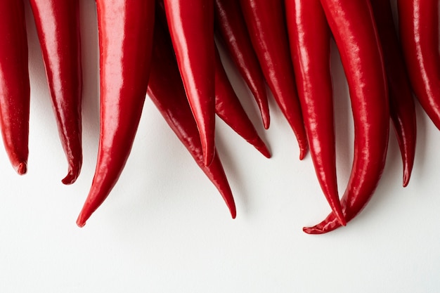 Close-up texture of red chili peppers