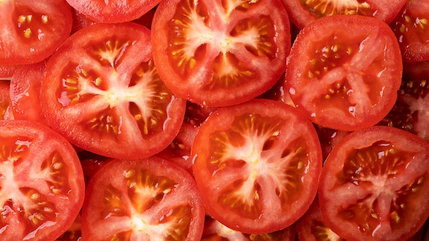 Close-up texture of red tomatoes