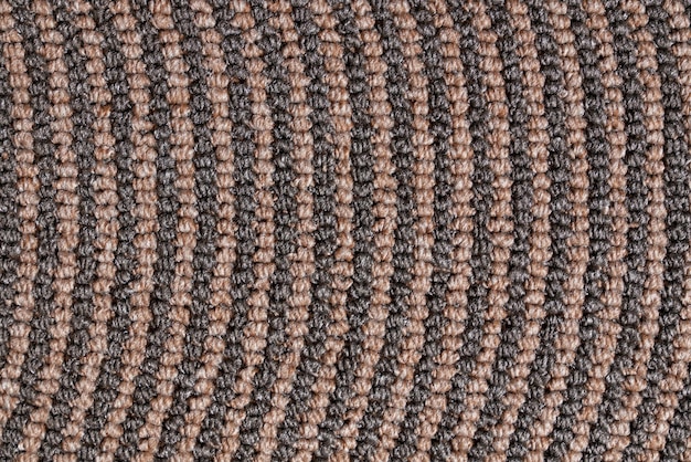 Free photo close up of textured brown pattern of synthetic tight knitted jute rows