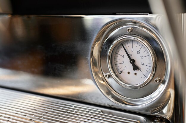 Close up timer coffee machine