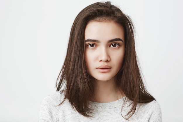 Free photo close up tired, exhausted young teenage woman