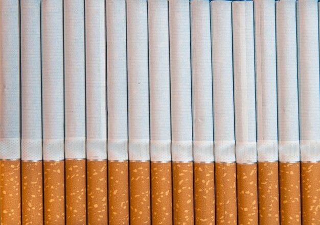 Close-up of Tobacco Cigarettes Background or texture